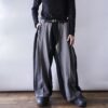 【W / W Remake】black gabardine × gray check docking slacks