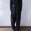 【W / W Remake】black gabardine × gray check docking slacks