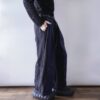 【W / W Remake】terotero black × glossy blue docking slacks