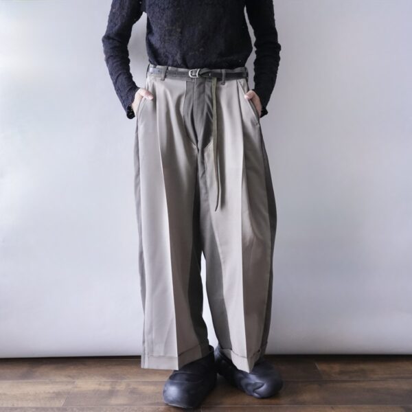 【W / W Remake】brown × beige docking slacks