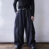 【W / W Remake】pinstripe × charcoal gray docking slacks
