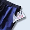 【W / W Remake】terotero black × glossy blue docking slacks