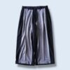 【W / W Remake】black gabardine × gray check docking slacks