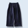 【W / W Remake】black × black gabardine docking slacks