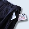 【W / W Remake】black × black gabardine docking slacks