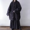 "後染めブラックのギミック満載デニムモッズコート"