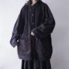 "後染めブラックのギミック満載デニムモッズコート"