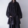 "後染めブラックのギミック満載デニムモッズコート"