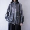 glossy silver switching blouson
