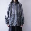 glossy silver switching blouson