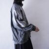 glossy silver switching blouson