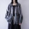 glossy silver switching blouson