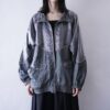 glossy silver switching blouson