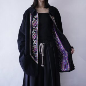 【BOB MACKIE】oversized embroidery design fake suede quilting jacket