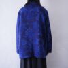 oversized 2XL blue × black elegant pattern jacket