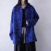 oversized 2XL blue × black elegant pattern jacket