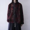 mode black × red pattern & embroidery design drape jacket
