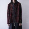 mode black × red pattern & embroidery design drape jacket