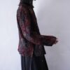 mode black × red pattern & embroidery design drape jacket