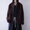 mode black × red pattern & embroidery design drape jacket