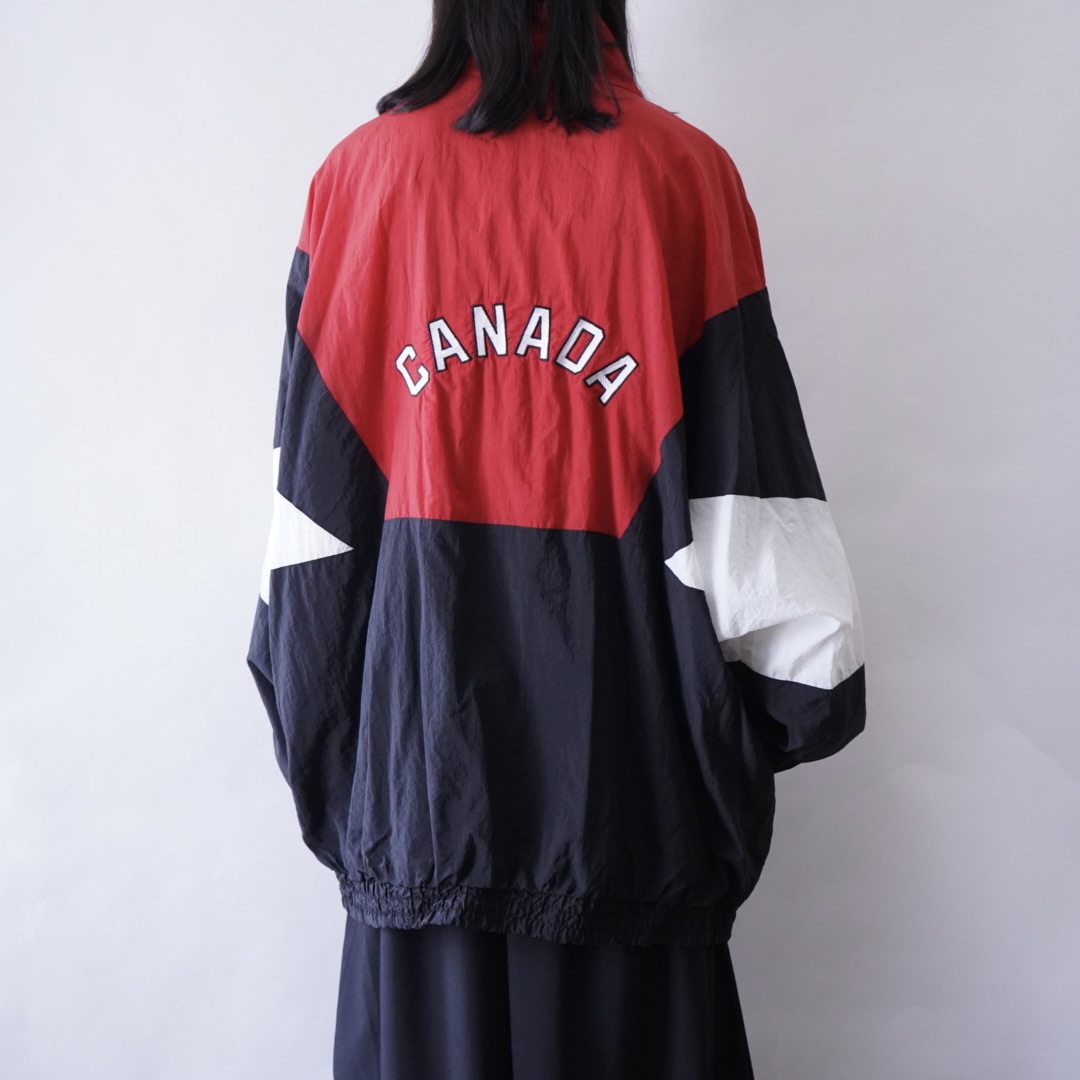 monster oversized switching nylon jacket