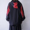 black × red panther motif pullover