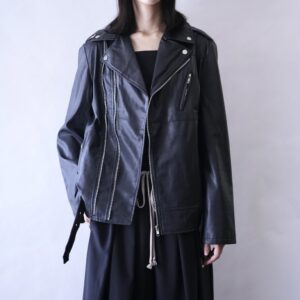 DEAD STOCK fake leather double riders jacket