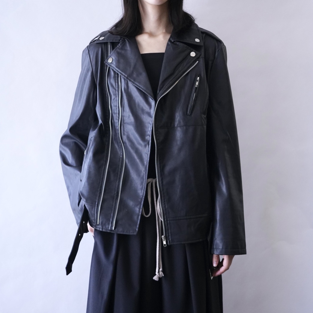 DEAD STOCK fake leather double riders jacket