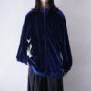glossy blue × white velours track jacket