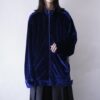 glossy blue × white velours track jacket
