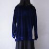 glossy blue × white velours track jacket