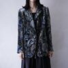 glossy paisley pattern velours tailored jacket