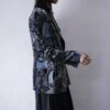 glossy paisley pattern velours tailored jacket