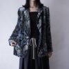 glossy paisley pattern velours tailored jacket