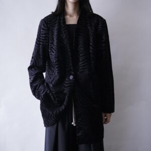 CHICO’S velours tiger stripe tailored jacket