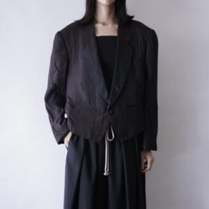 drape fabric glossy burgundy spencer jacket
