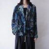 full graphic paisley pattern glossy easy tailoerd jacket