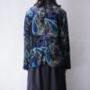 full graphic paisley pattern glossy easy tailoerd jacket