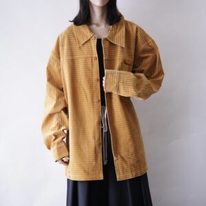 oversized mustard color like velours flocky tracker jacket