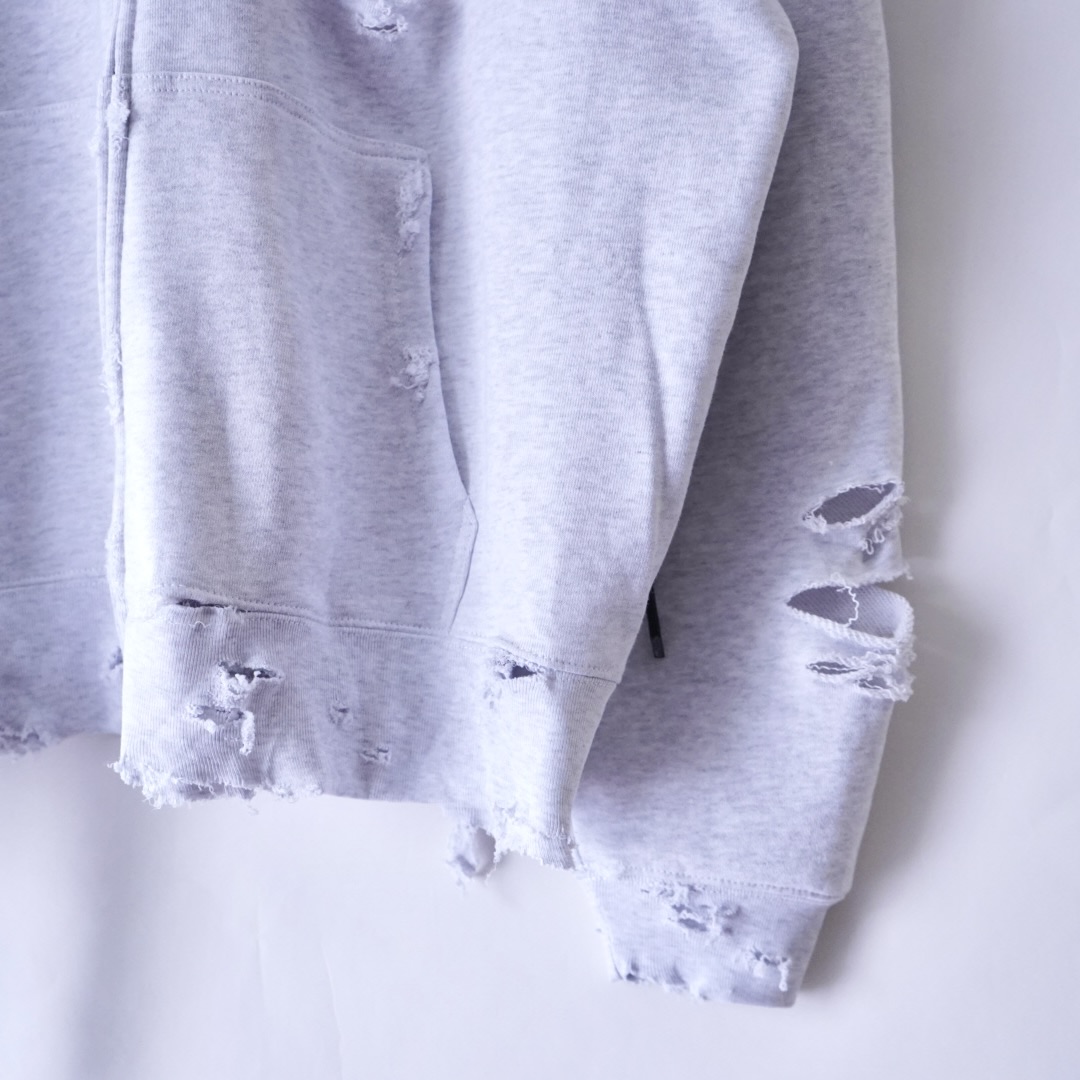 【Remake / Lace-up】asymmetry shoulder & frill lace up parka