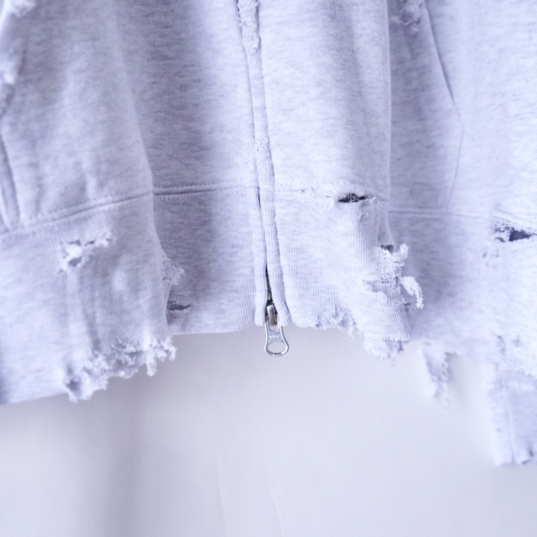 【Remake / Lace-up】asymmetry shoulder & frill lace up parka