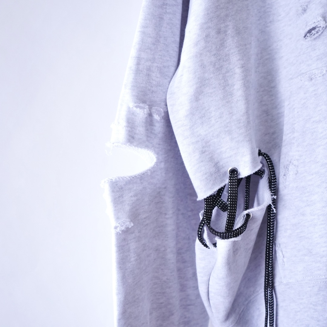 【Remake / Lace-up】asymmetry side lace up parka