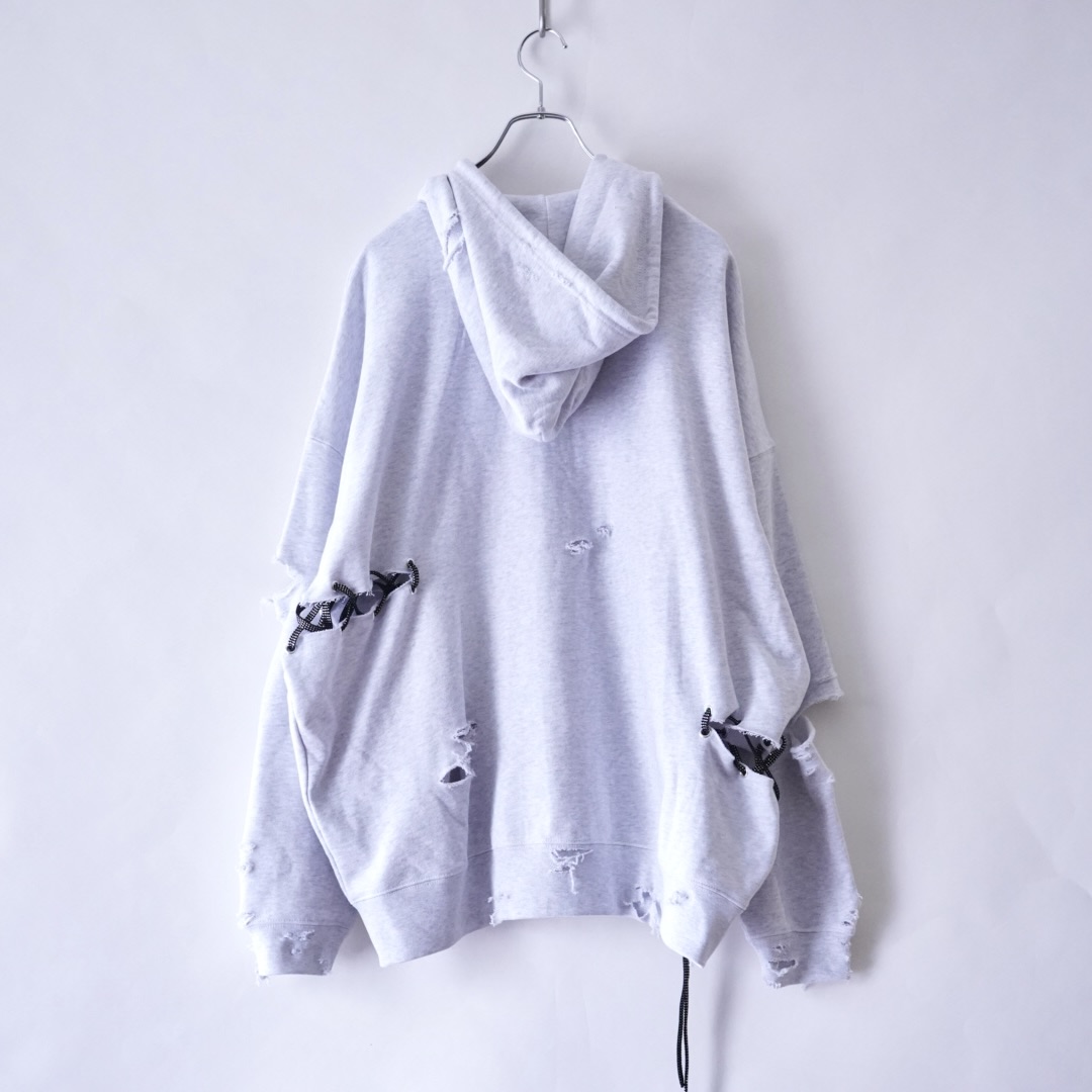 【Remake / Lace-up】asymmetry side lace up parka