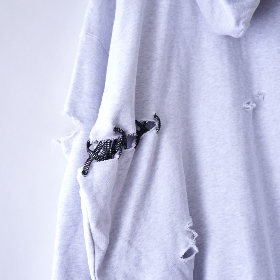 【Remake / Lace-up】asymmetry side lace up parka