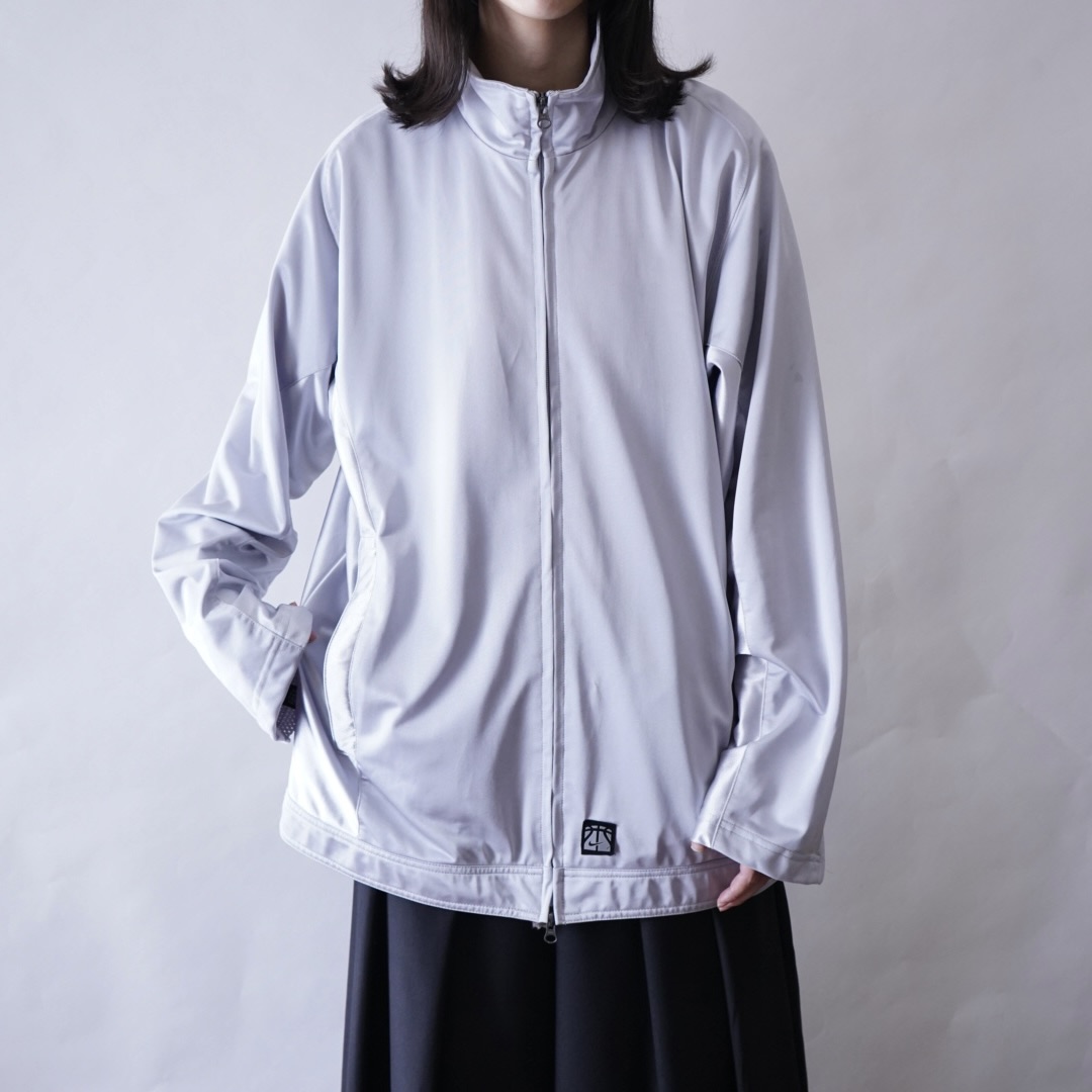 【NIKE】silver × gray switching gimmick track jacket