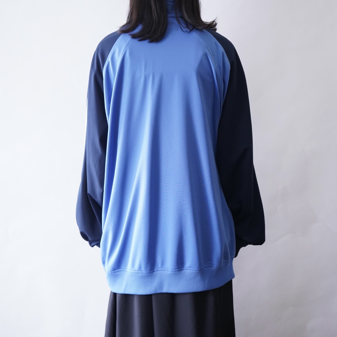 【adidas】oversized sax blue × navy track jacket