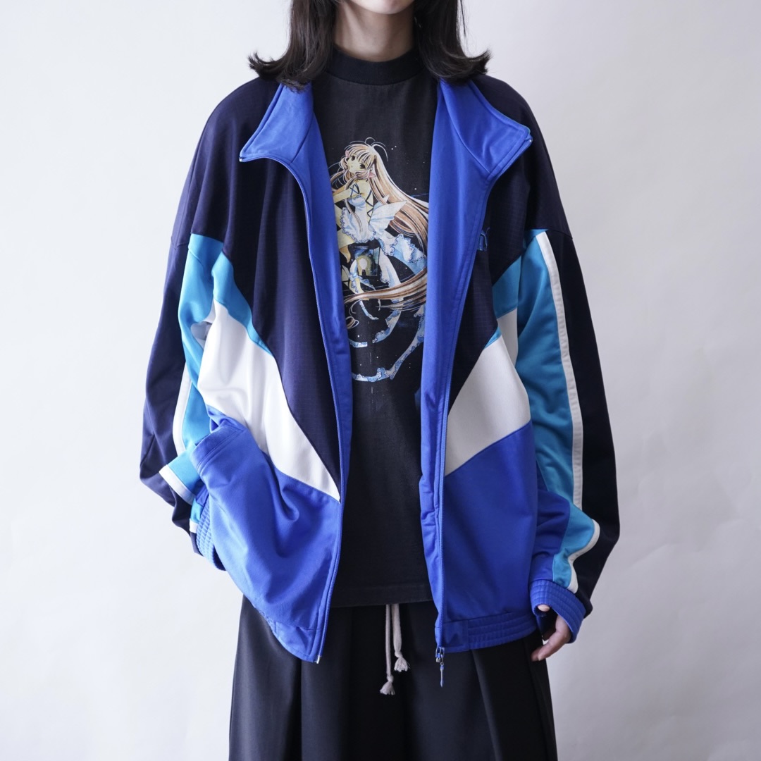 【puma】oversized beautiful blue switching track jacket