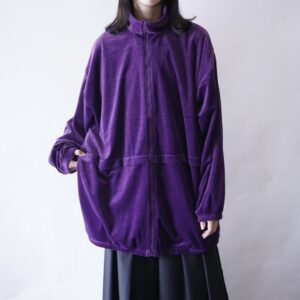 oversized purple velours track jacket