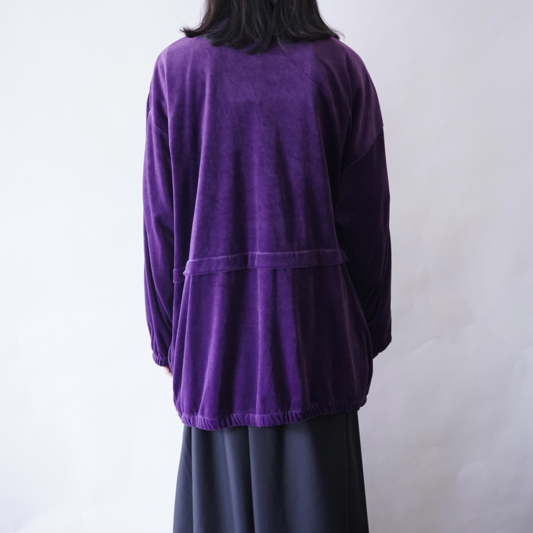 oversized purple velours track jacket