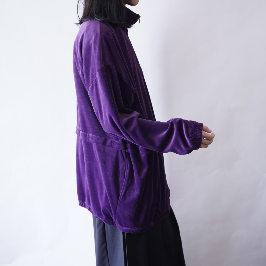 oversized purple velours track jacket